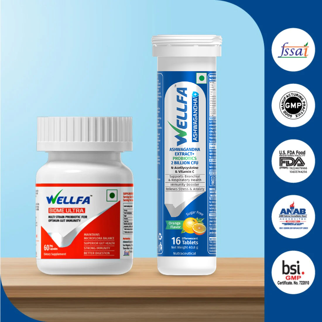 Effervescent Tablets and Veg Capsules for Gut and Respiratory immunity