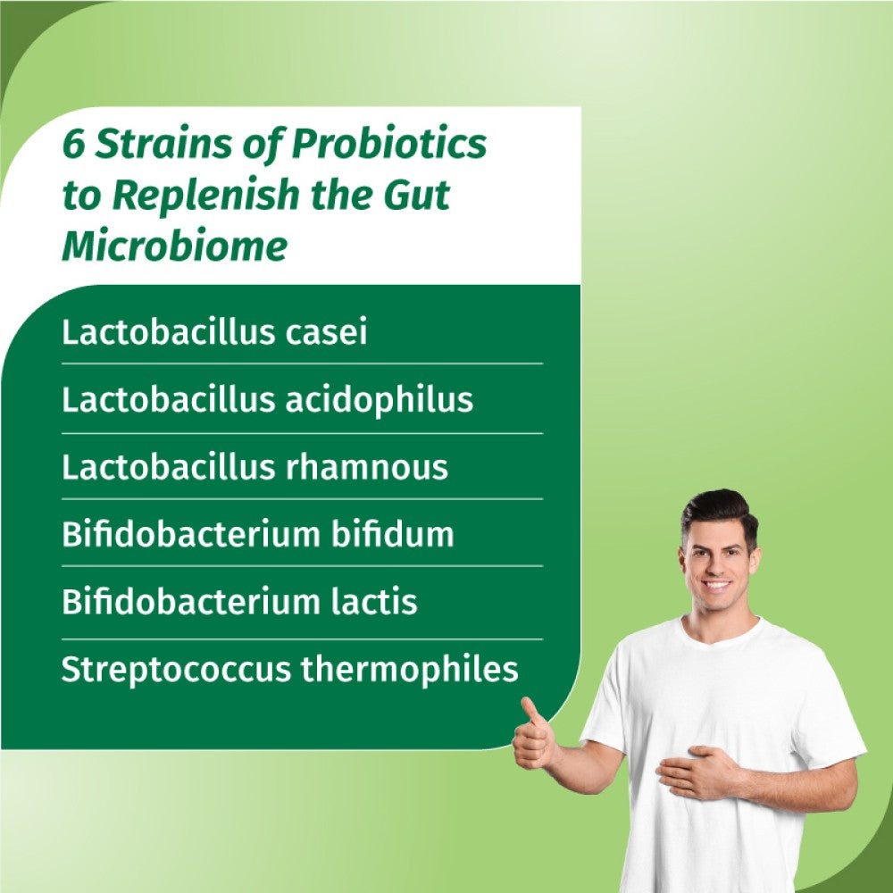 6 Strains of Probiotic to replenish the Gut Microbiome