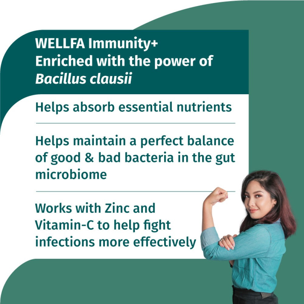 Wellfa Immunity+ Enriched with the power of Bacillus Clausii