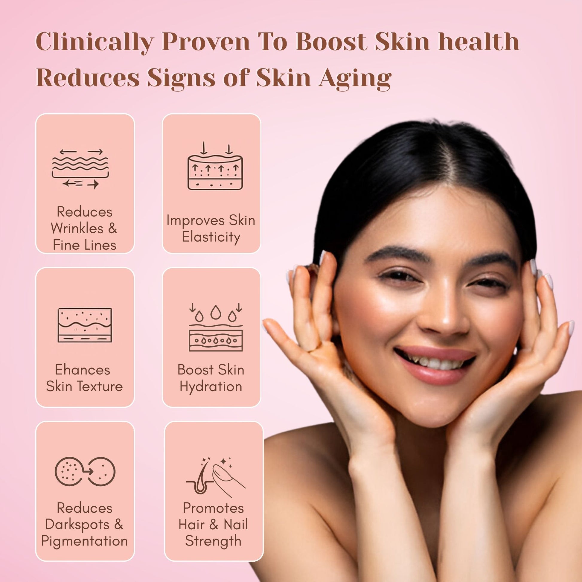 Vegan Collagen Peptides Supplement For Skin And Hair | 100% Plant Based 1000mg Collagen Peptides Effervescent Tablets for Brighter & Youthful Skin | NO Sugar Skin Nutrition