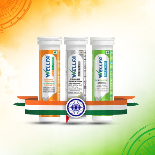 WELLFA INDEPENDENCE DAY TRIO OFFER- Wellfa Reload Pre & Probiotics, Wellfa Collagen+ & Wellfa Gut Strong