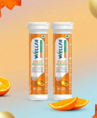 Wellfa Reload Prebitoics & Probiotics - Instant Electrolyte Drinks For Instant Hydration | Revitalizing Energy, and Digestive Support | Orange Flavor Effervescent Tablets