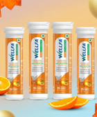 Wellfa Reload Prebitoics & Probiotics - Instant Electrolyte Drinks For Instant Hydration | Revitalizing Energy, and Digestive Support | Orange Flavor Effervescent Tablets