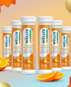Wellfa Reload Prebitoics & Probiotics - Instant Electrolyte Drinks For Instant Hydration | Revitalizing Energy, and Digestive Support | Orange Flavor Effervescent Tablets